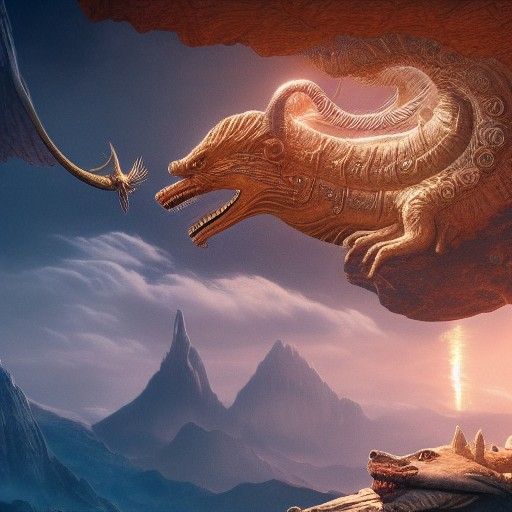 Falkor from The NeverEnding Story: Detailed Matte Painting