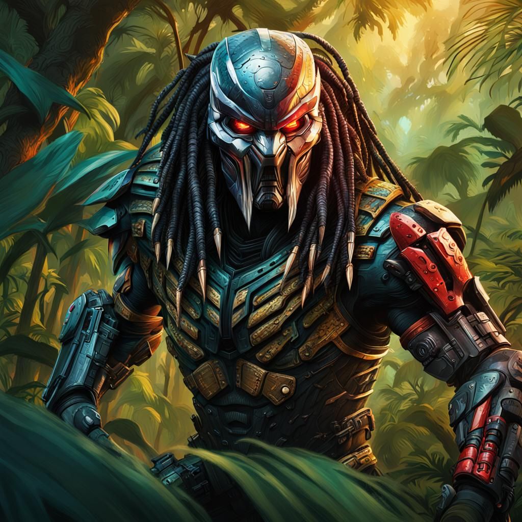 The Predator in a Jungle, Hyperrealistic Concept Art