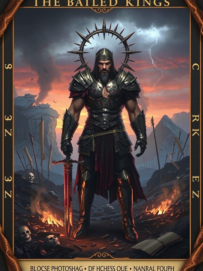 King on Battlefield in Photorealistic Style