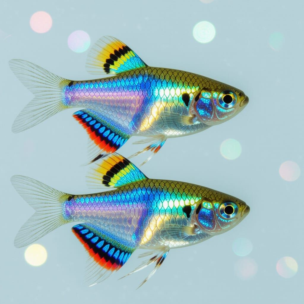 Iridescent Congo Tetra Fish Made of Light