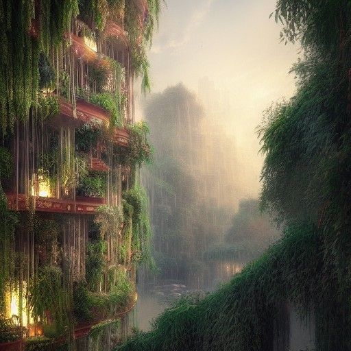 Hanging Gardens of Babylon Digital Painting