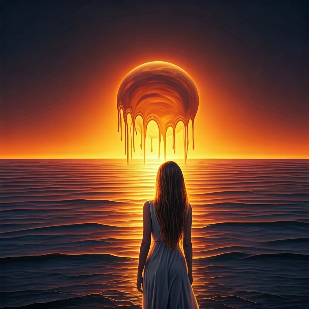 Surrealist Dream of Melting Sunsets