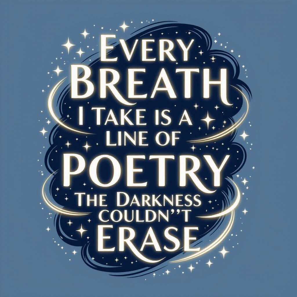 Motivational Typography: Poetry of Resilience in Starlight