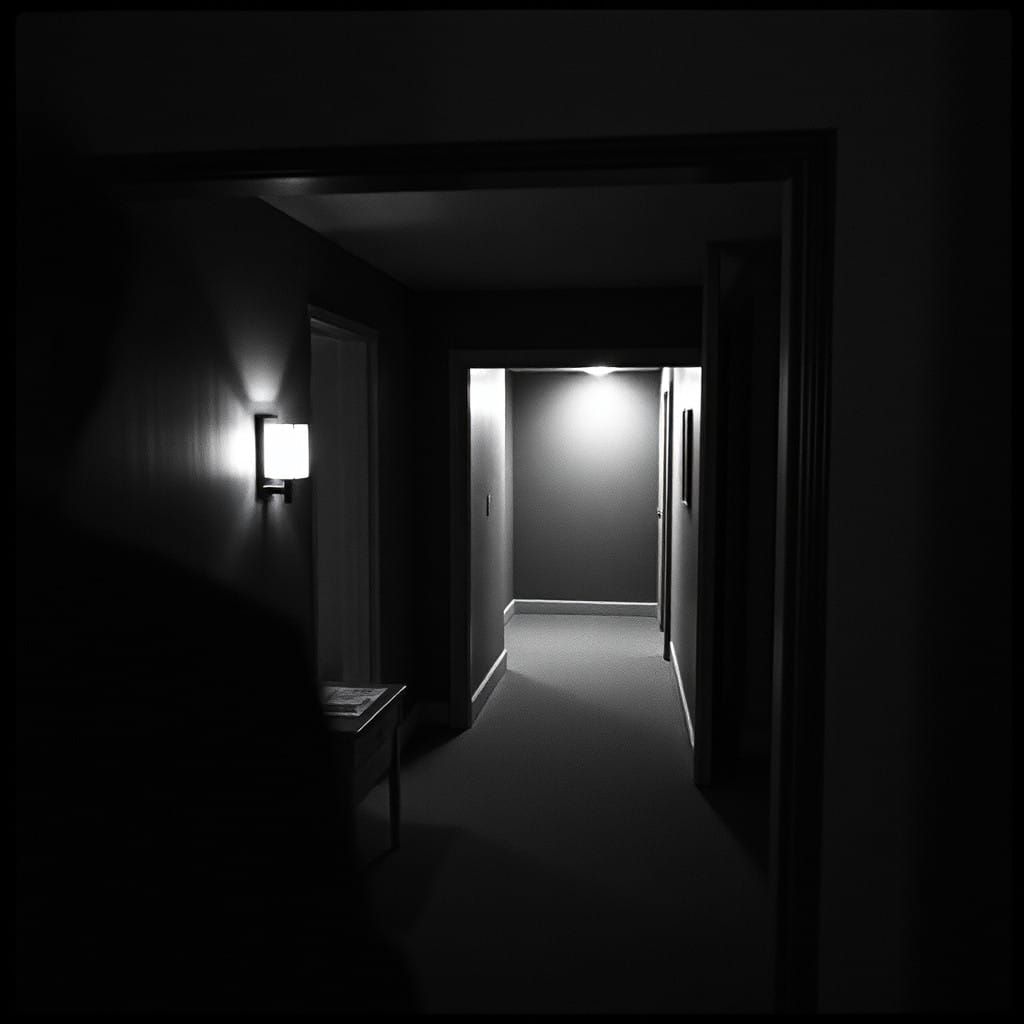 A Moody, Black and White Film Still in the Style of Twilight...