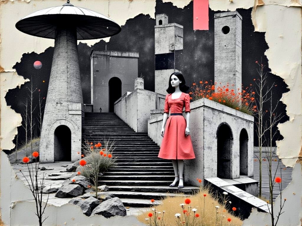 Barbie and Ken in Bubble Gum Pink Paper Diorama