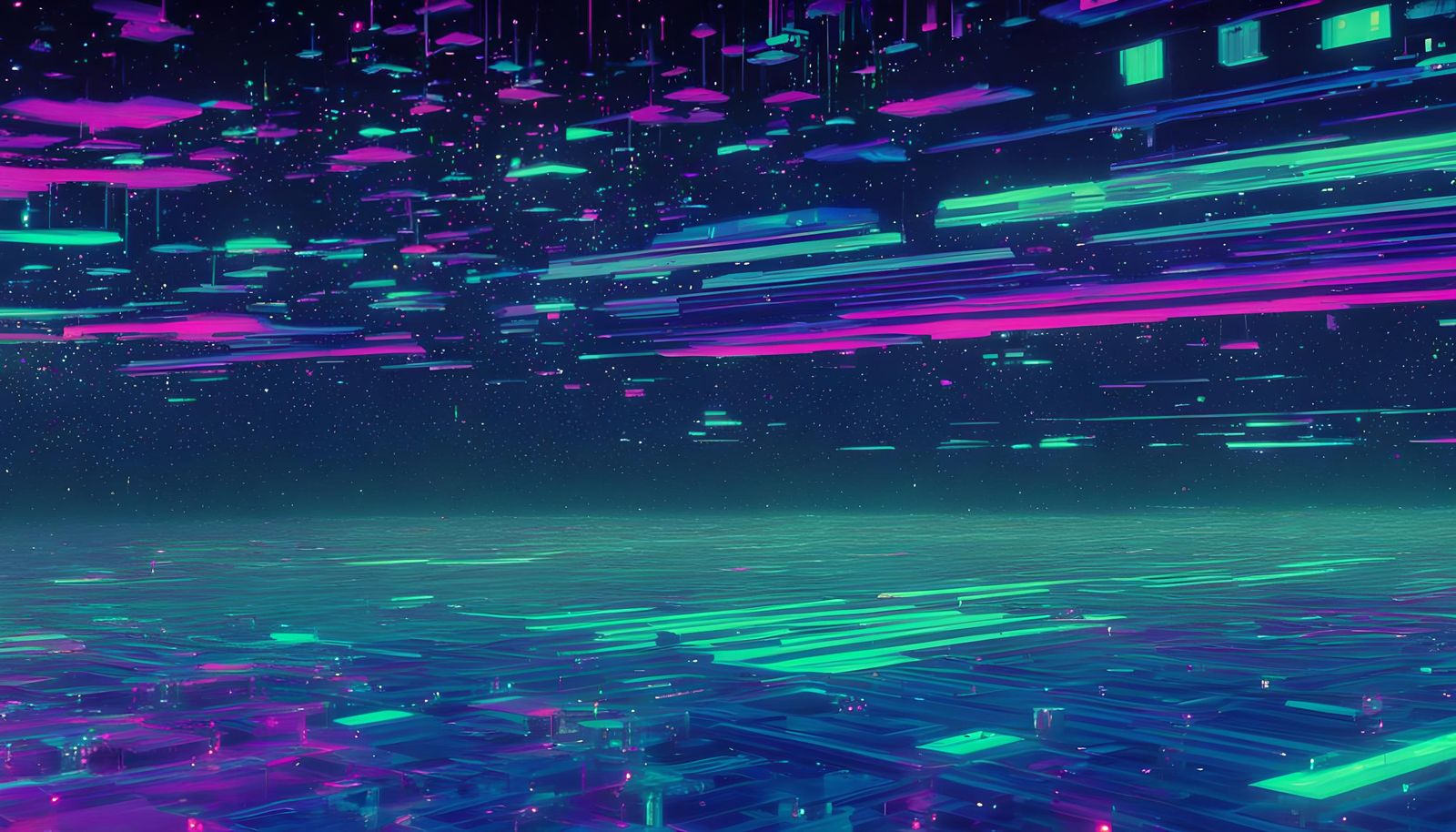 Glitched Serene Quantum Tech Pulse in Neo Tokyo