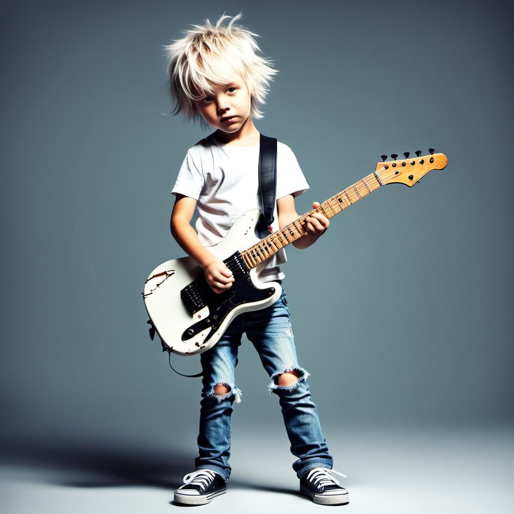 Grunge Pixie Plays Electric Guitar