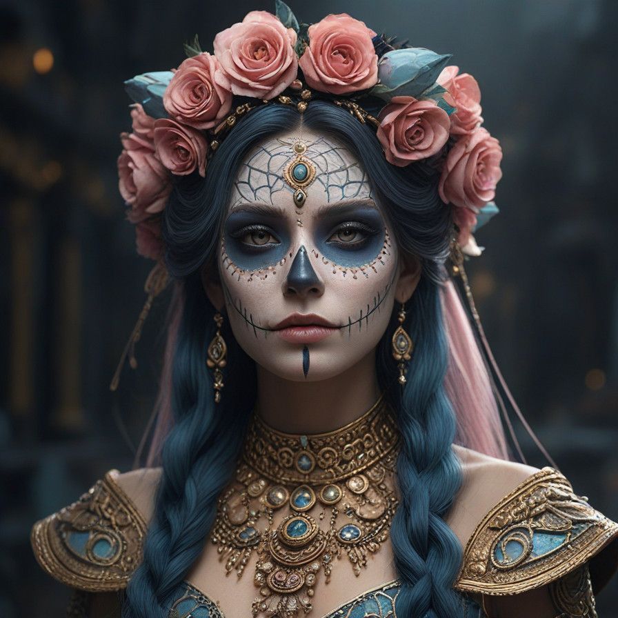 Surreal Beauty in Day of the Dead Splendor