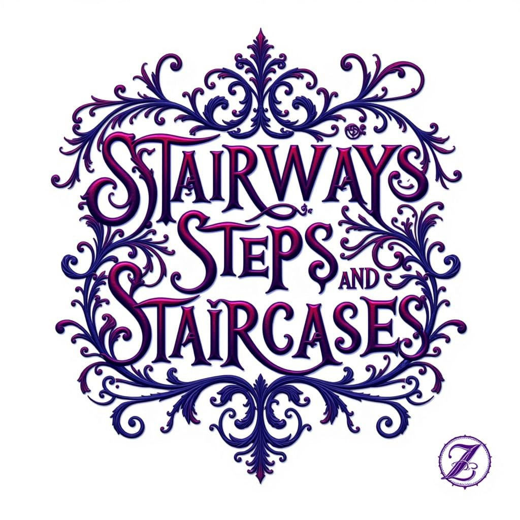 Stairways in Elegant Purple Blue Gradient Gemmadonati Font