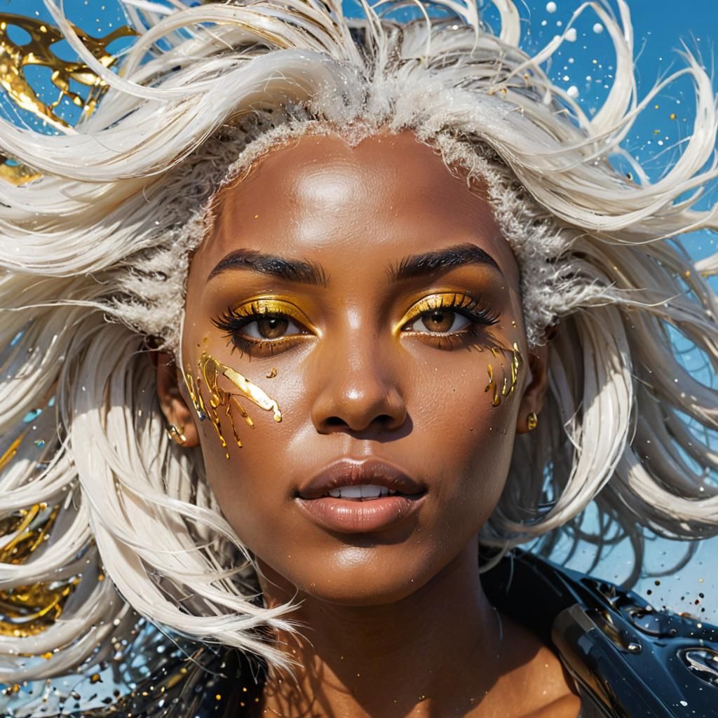 Vibrant Splash Art: Woman on Jet Ski in Graffiti Style