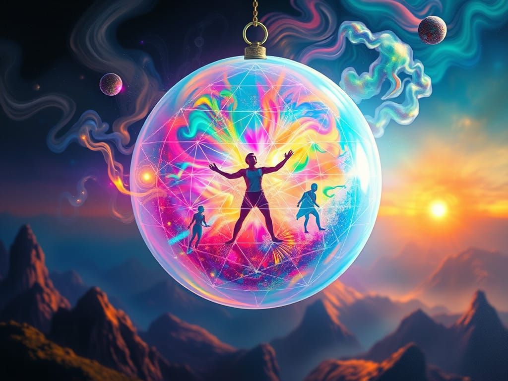 Surrealistic Freedom Orb Radiates Ethereal Energy and Sacred...