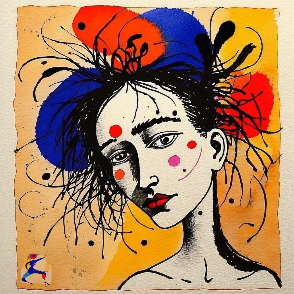 Feral Woman Dancer in Impressionistic Abstract Style