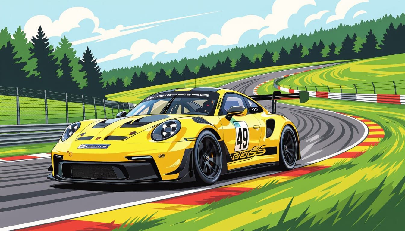 Sunglow Yellow 2025 Porsche 911 GT3 RS at Spa