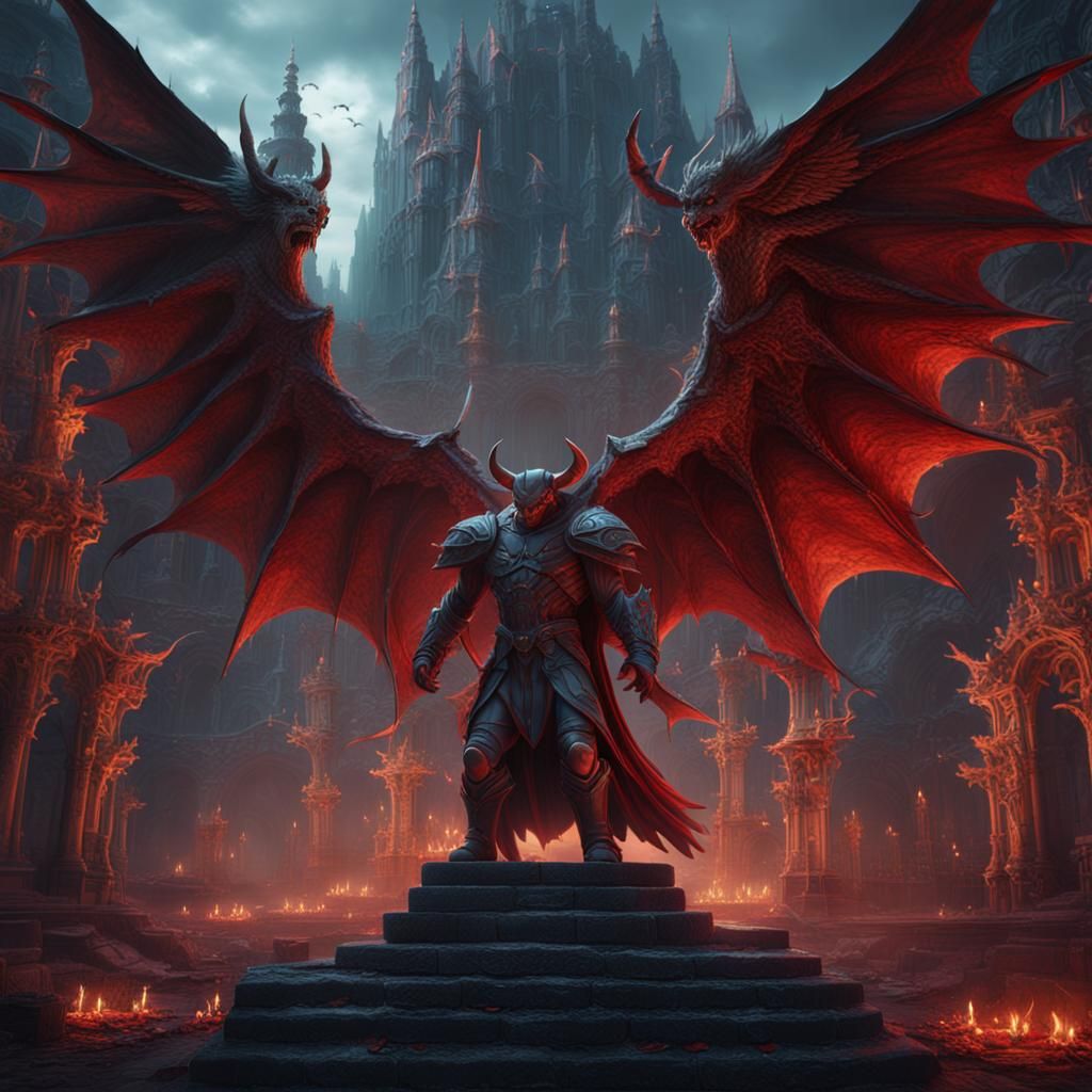 Devil Angel Decision in Detailed Matte Painting