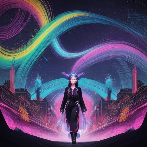 Colorful Art Deco Surrealist Pop Art Composition