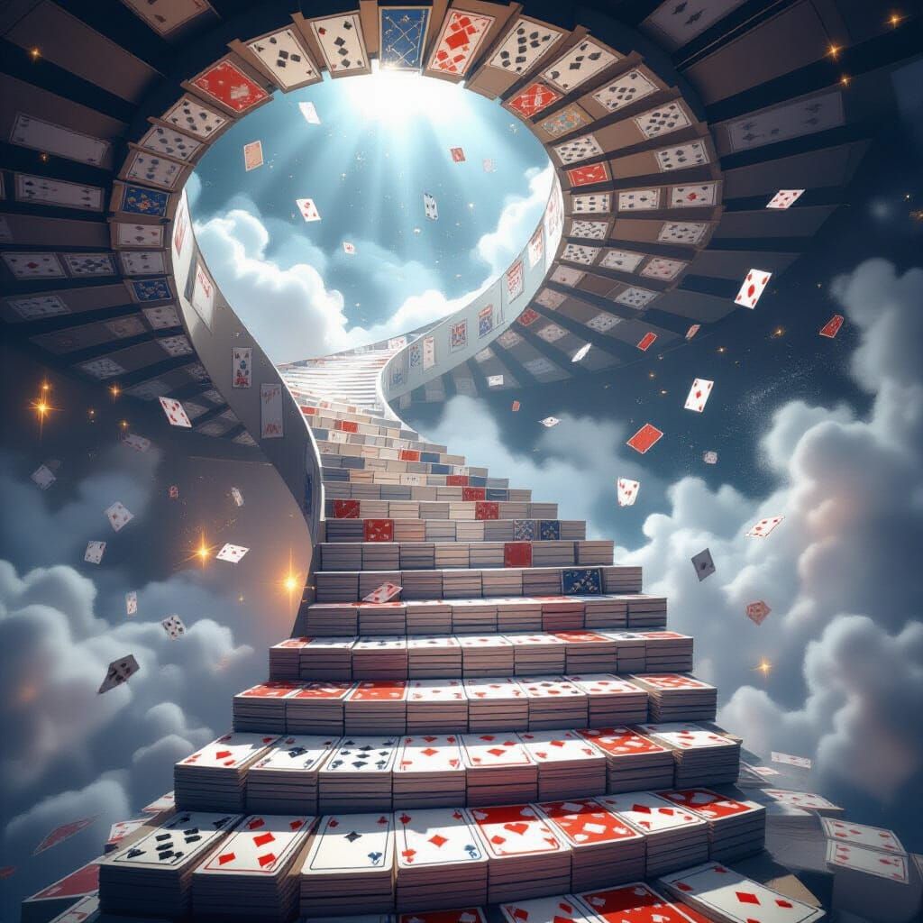 Endless Card Stairway to a Dreamlike World