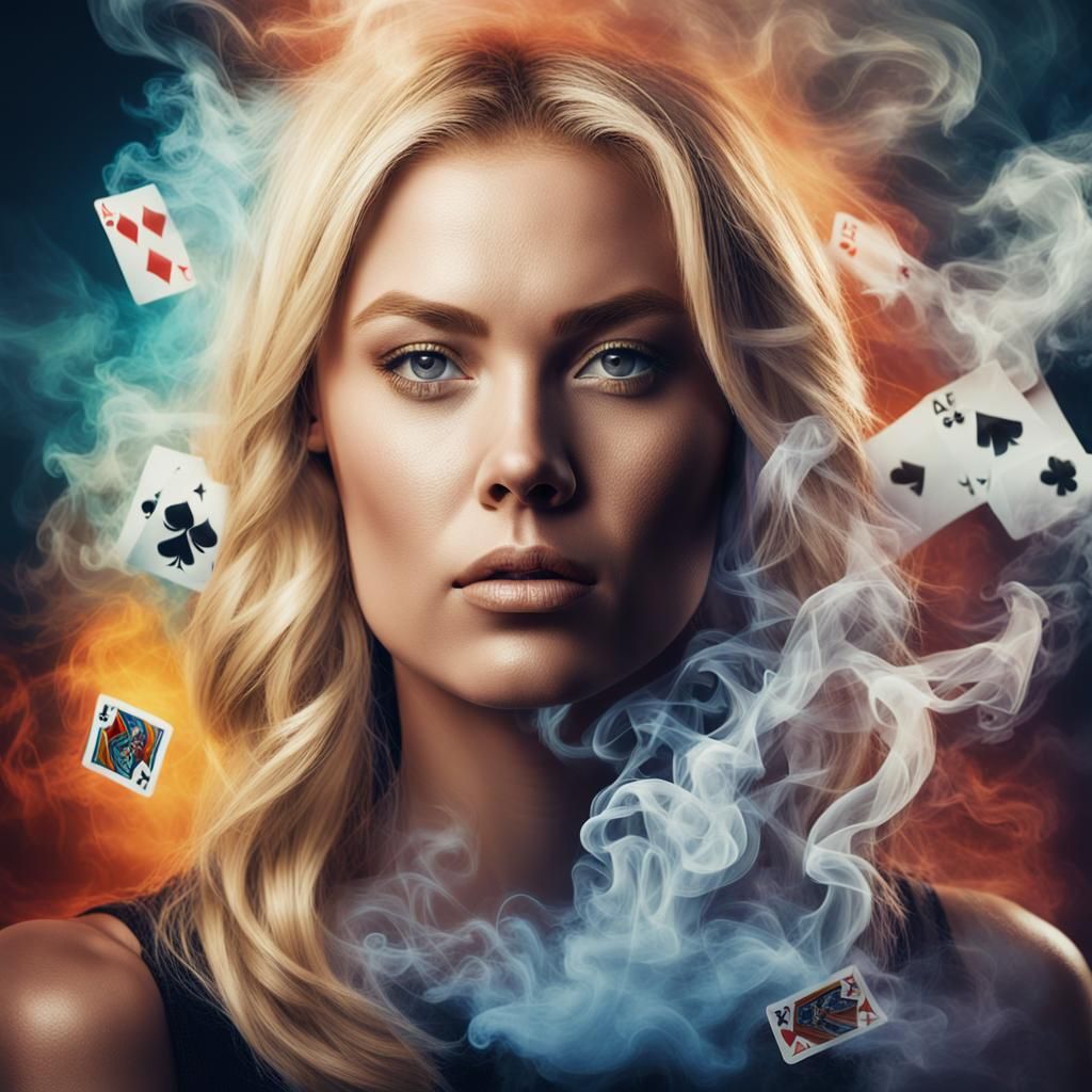 Smoky Card Queen: Hyperrealistic Concept Art