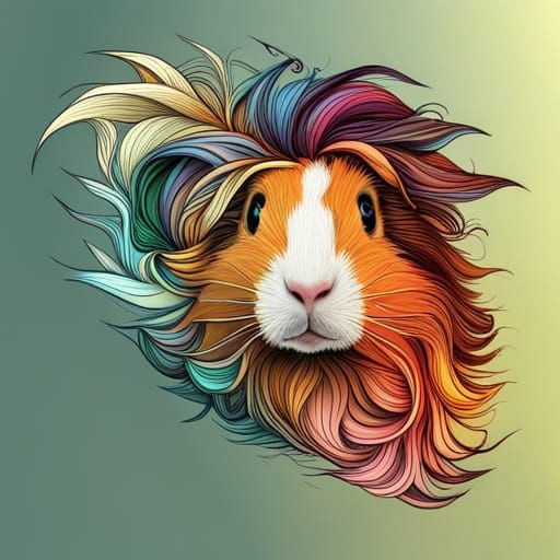 Abstract Vector Guinea Pig with 3D Shading