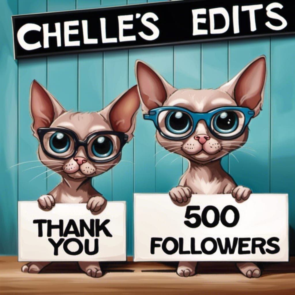 Thank You to All 500+ Followers! From Myself and My Crazy Sphynx Creations 🥰