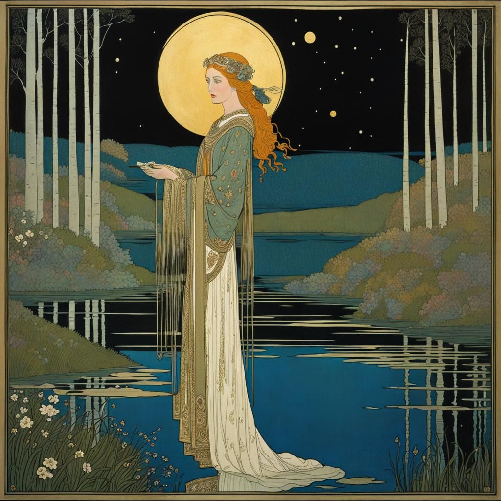 Gilded Goddess of the Mystic Lake
