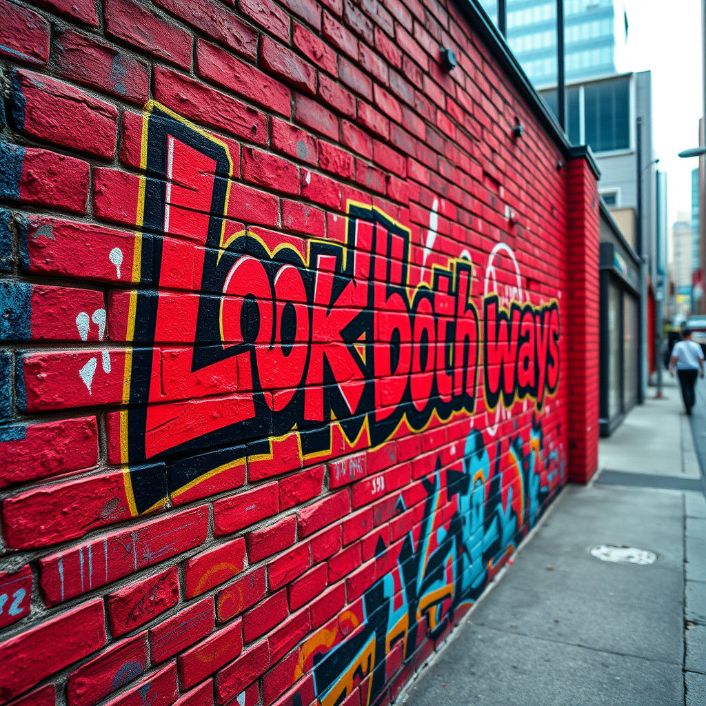 Graffiti Art on Brick Wall in Street Art Style