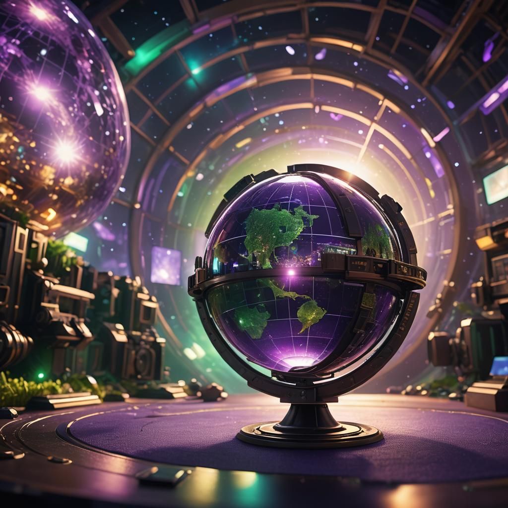Globe in Camera Lens: Futuristic Concept Art