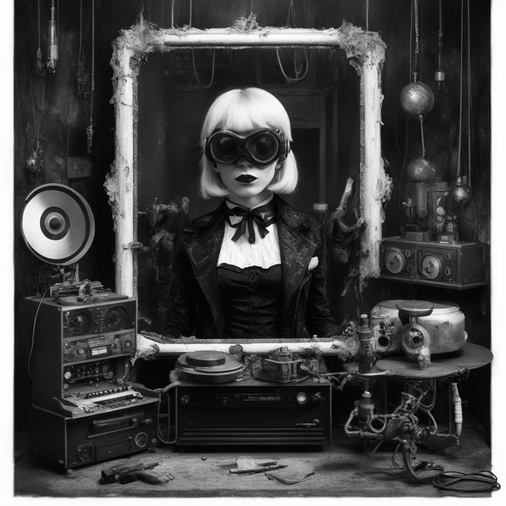 Cyberpunk Model with Haunted Ventriloquist Dummy