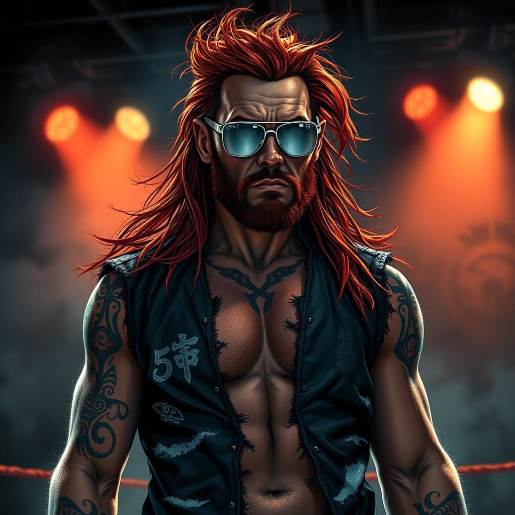 Muscled Warrior in Smoky Dojo