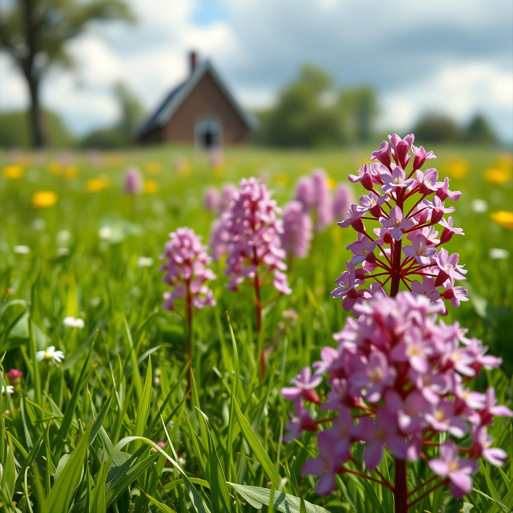 Lush Meadow with Clover and Queen Anne's Lace
