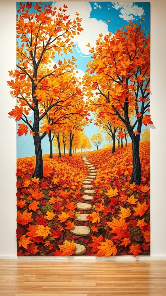 Autumn Scene in Paper Collage Style