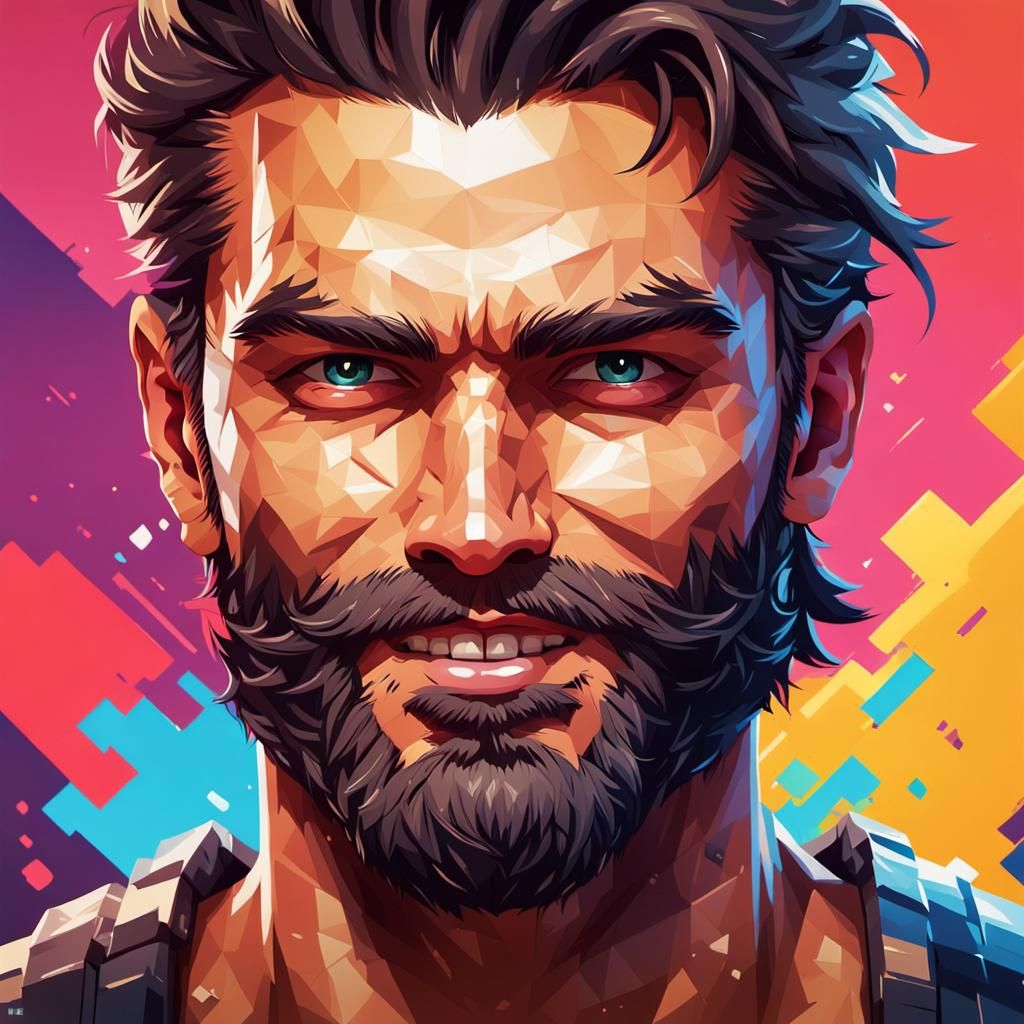 Pixelated Pirate with a Muscular Build