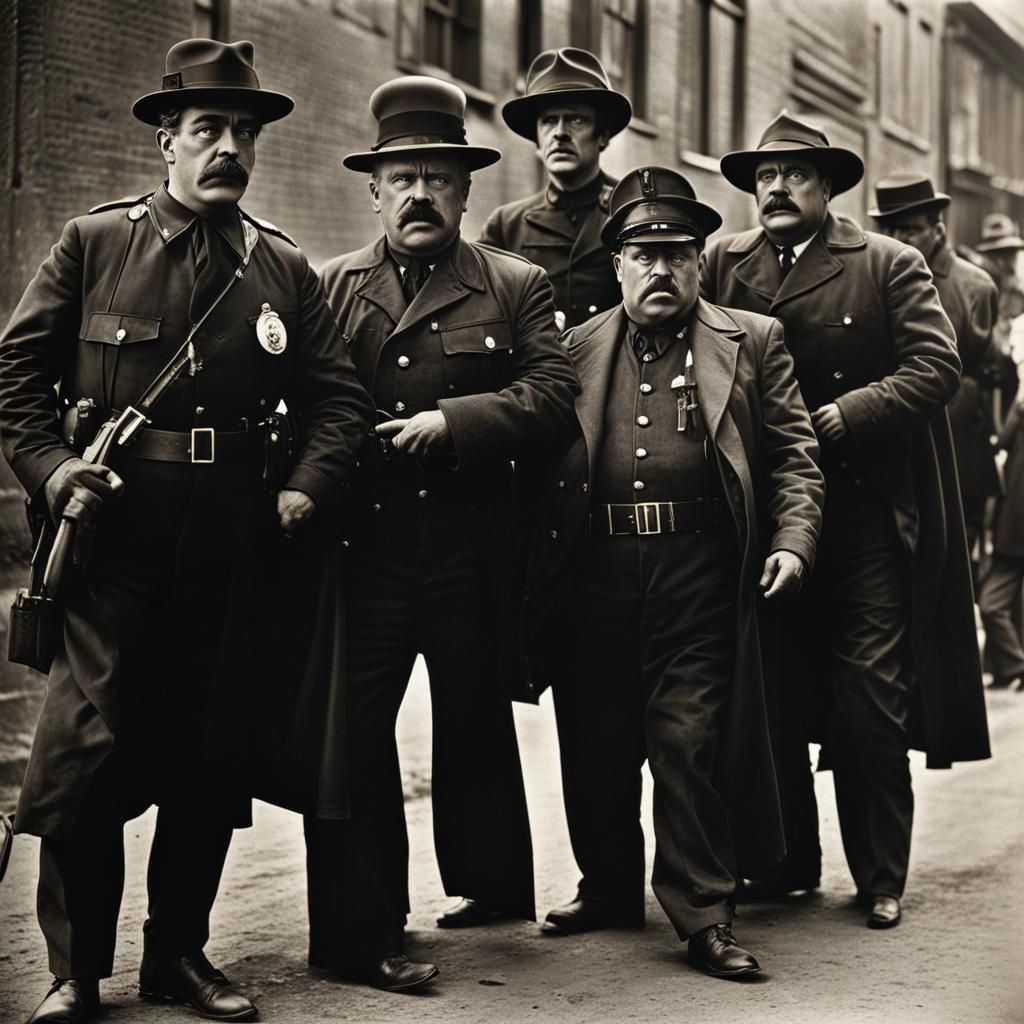 Keystone Cops in Film Noir Style