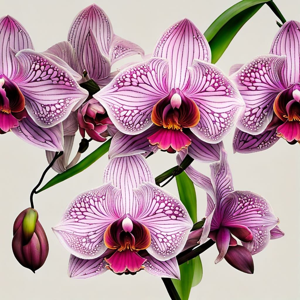 Whimsical Orchid with Elven Children