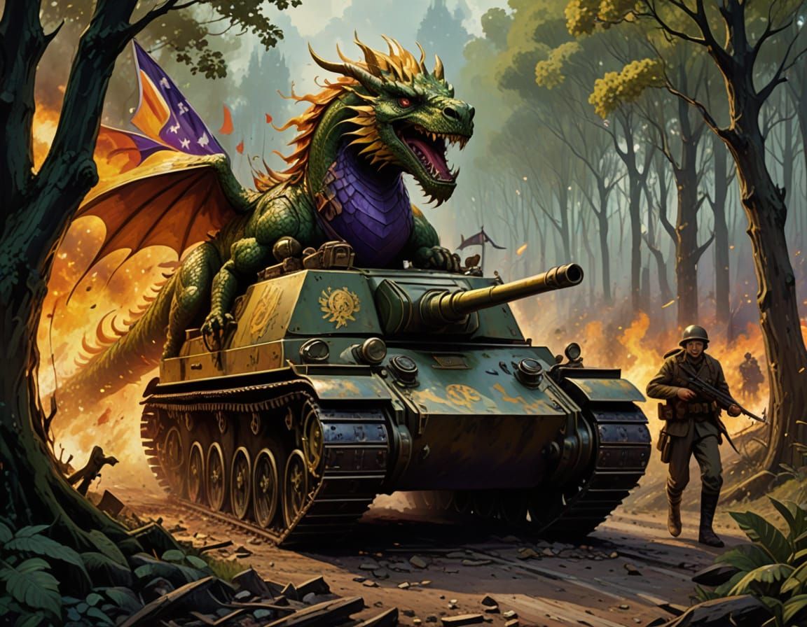 Cyberpunk Dragon Reckoning in War-Torn France