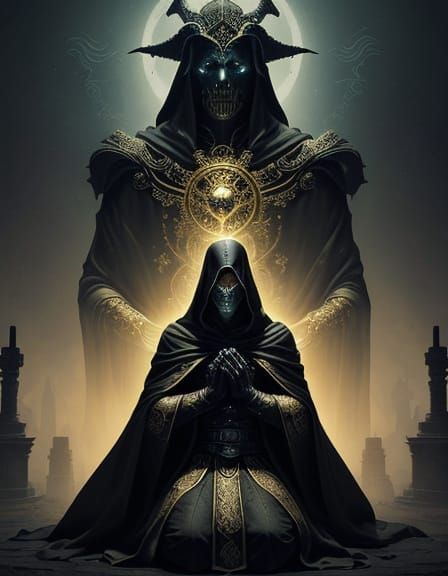 Ghostly Figure Looms Over Ancient Temple