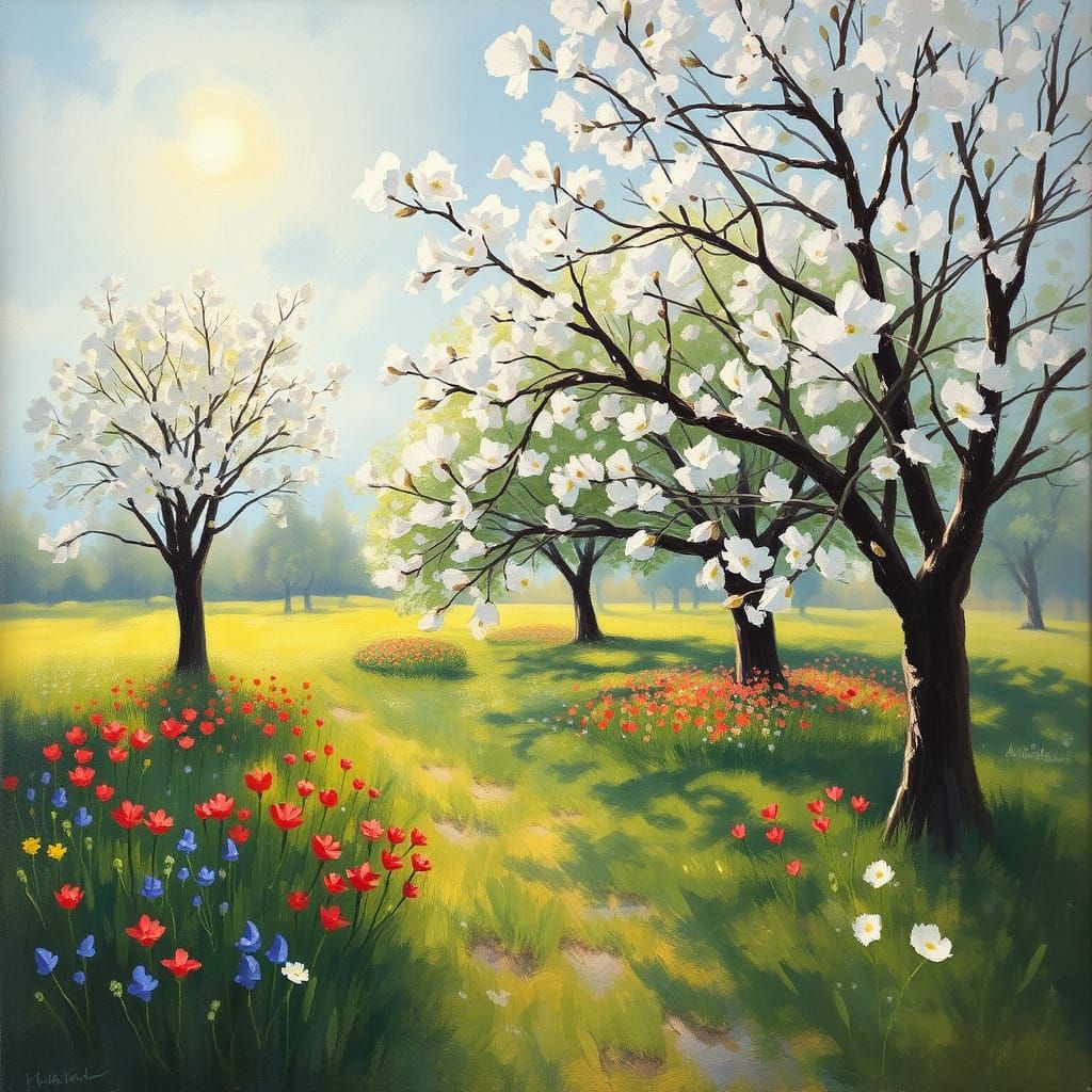 Romantic Polish Countryside Scene in Soft Brushstrokes