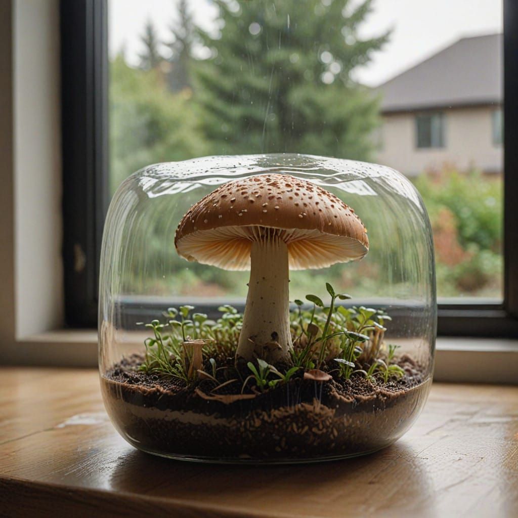 Sleek Modern Mushroom in Soft Natural Light