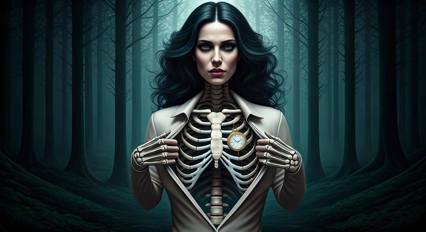 Gothic Goddess Unveils Her Mystical Inner Timepiece