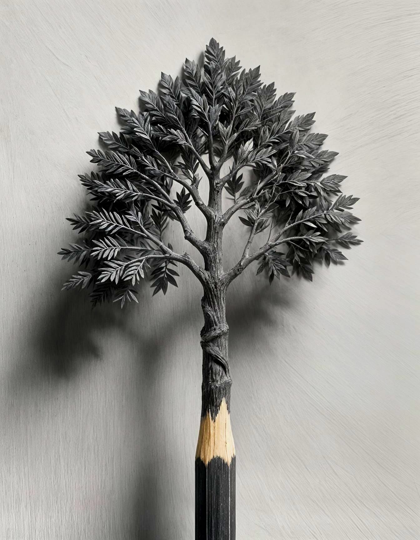 Pencil Tip Becomes Graphite Tree of Life