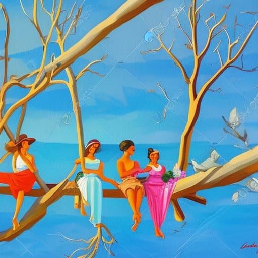 Children Playing: An Impressionist Gouache Painting