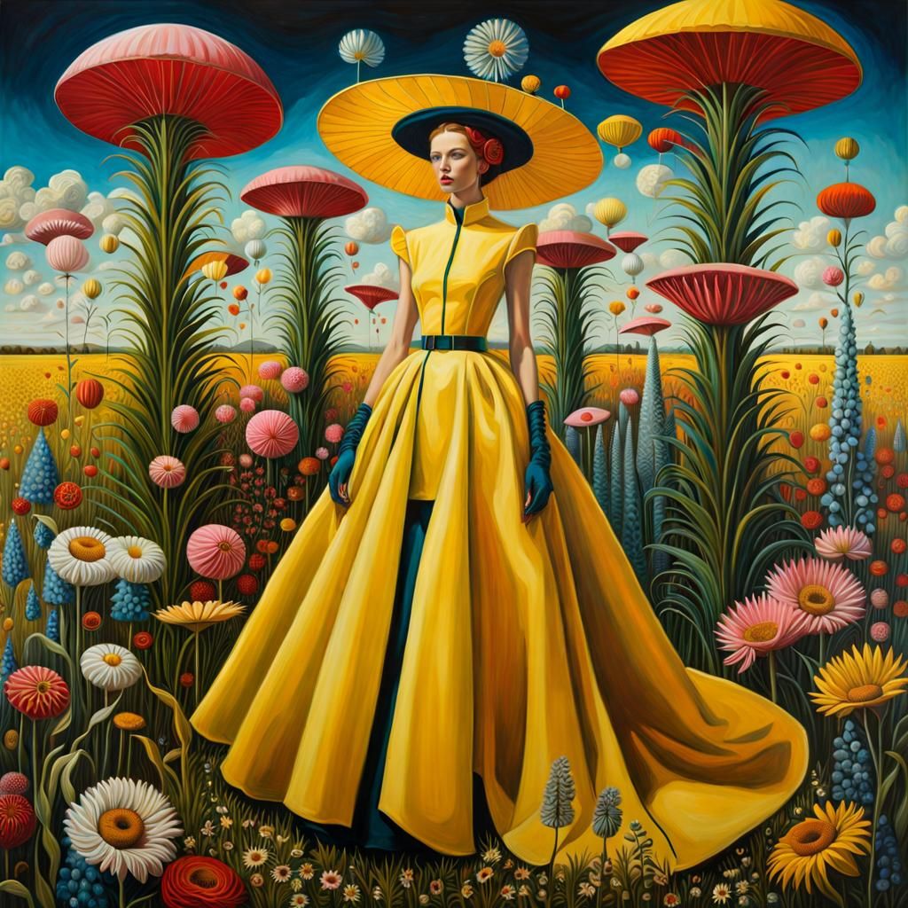 Surreal Fashion Show in Maximalist Oil Painting