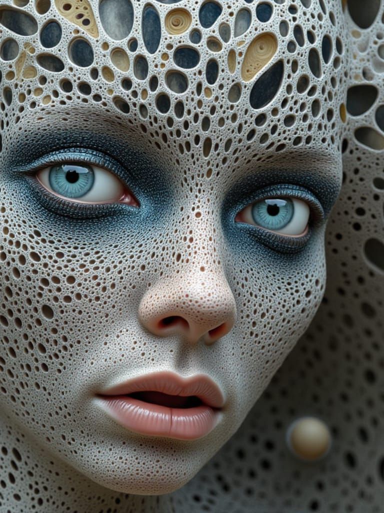 Fractured Glass Portrait in Glitch Art Style