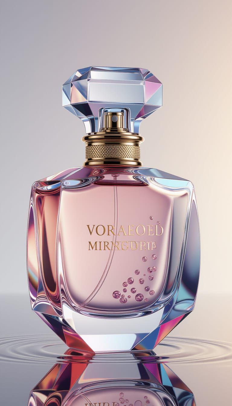 Rotating Luxury Perfume Bottle Reveals Glass Texture