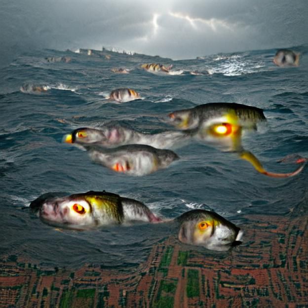 Fish-Human Hybrids Rise from Stormy Sea
