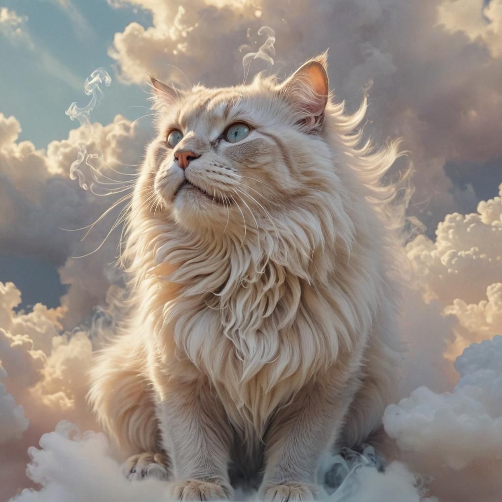 Whimsical Smoke Being in Radiant Pastel Hues