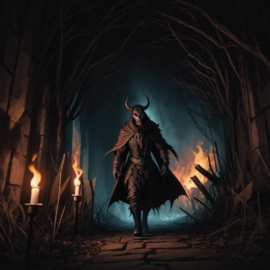 Terrifying Demon Banshee in Gothic Hyperrealism