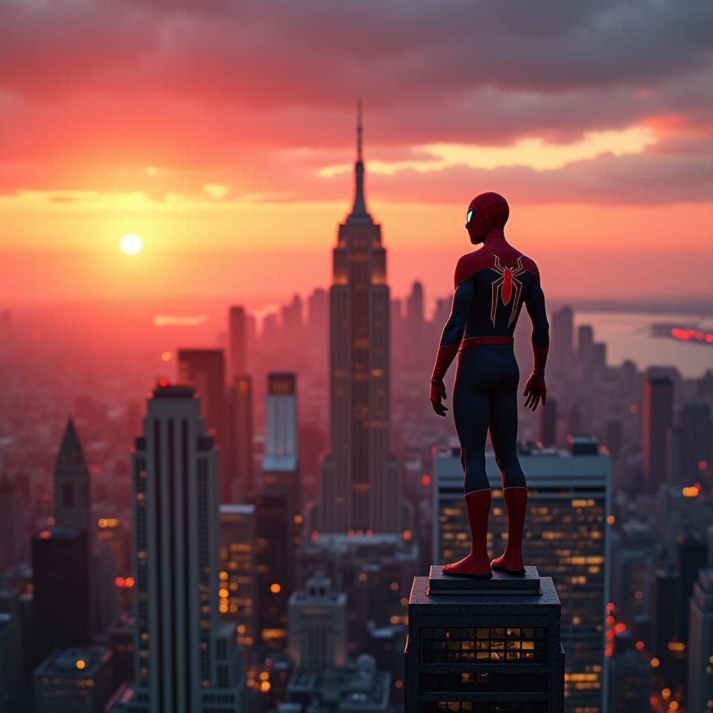 Miles Morales: Heroic Sunset over New York City