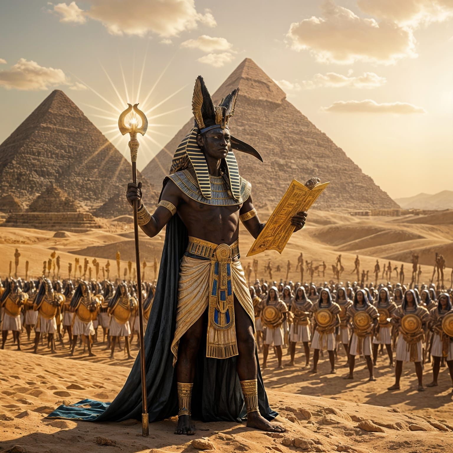 Thoth God of Wisdom Leads Ancient Egyptian Army