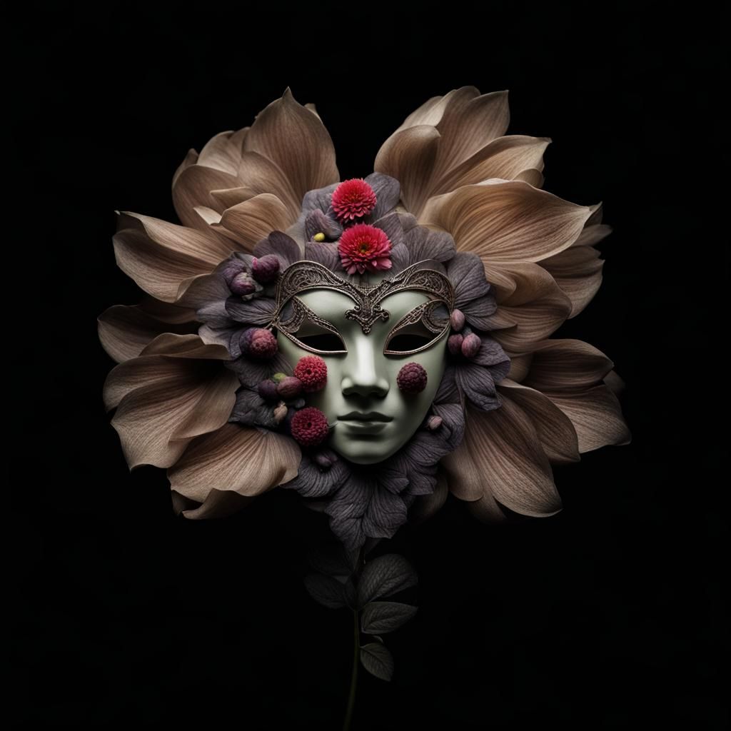 Flower with Mask Image Button Centerpiece