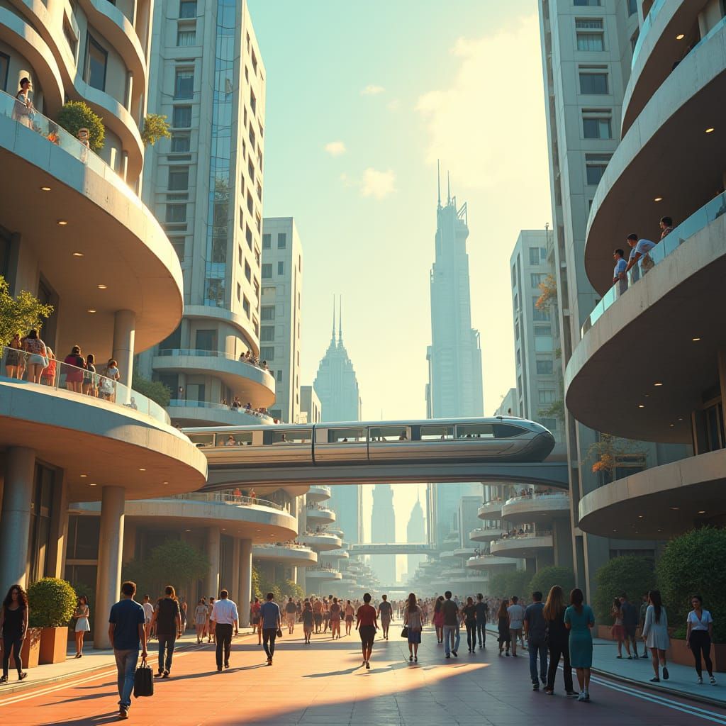 Utopian Metropolis: Futuristic Cityscape in Digital Art